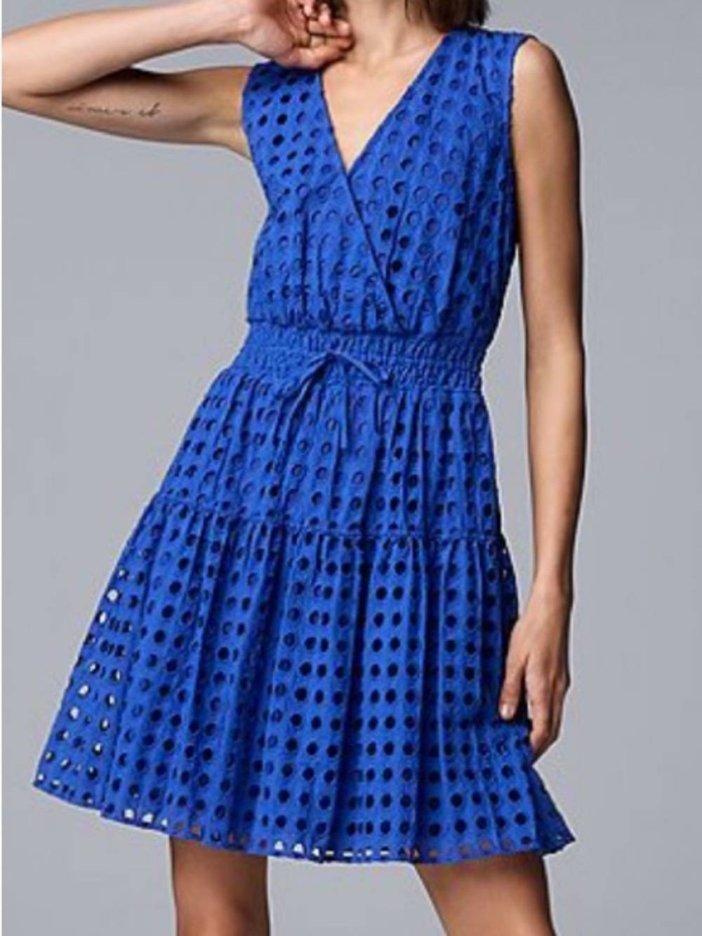 XL Vera Wang Smocked Short Dress - Picture 4 of 13